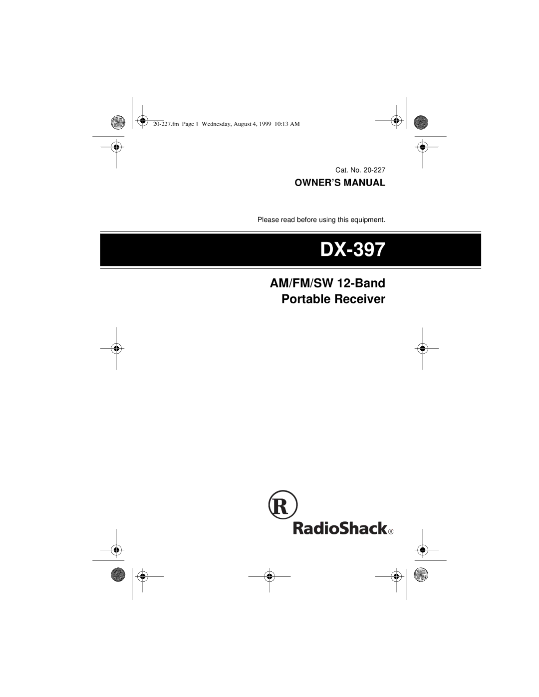 Radio Shack DX-397 owner manual 