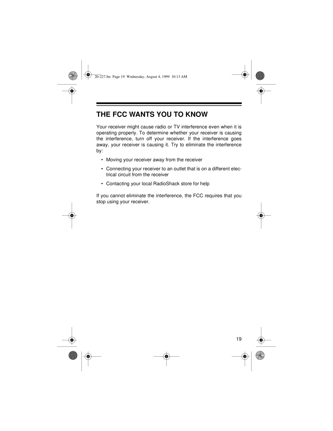 Radio Shack DX-397 owner manual FCC Wants YOU to Know 