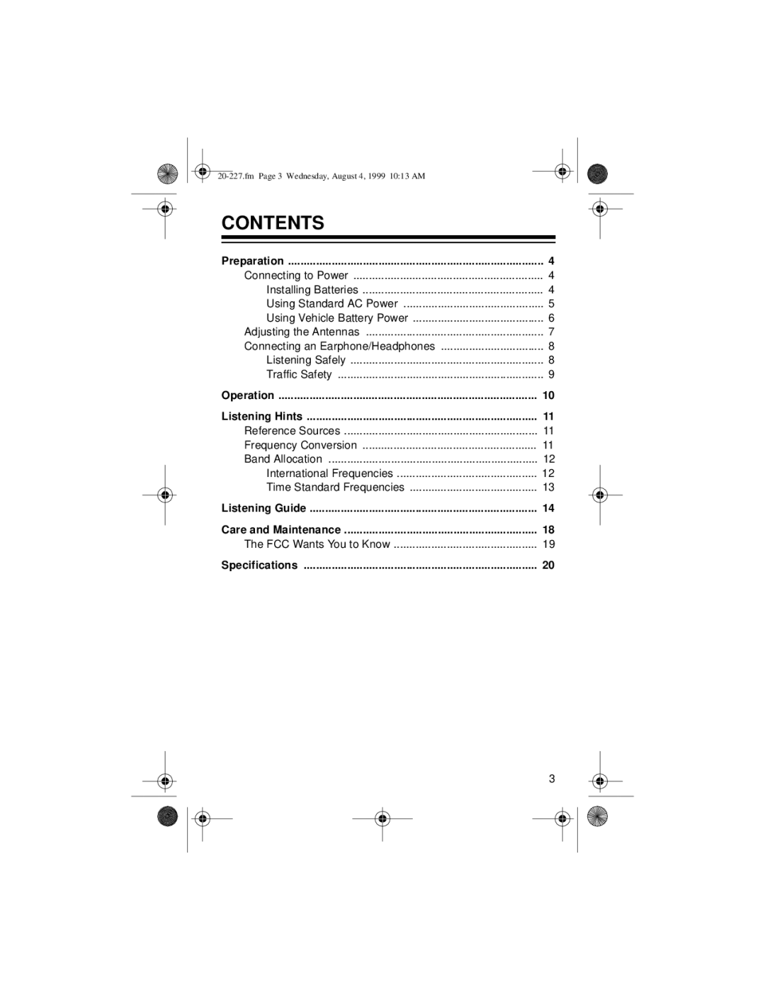 Radio Shack DX-397 owner manual Contents 