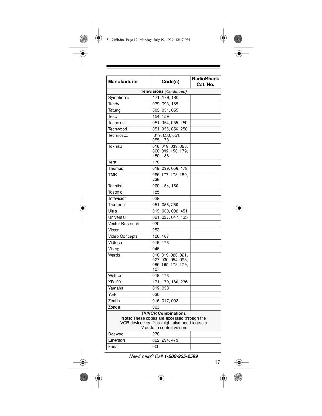 Radio Shack Easy Remote owner manual Tmk 