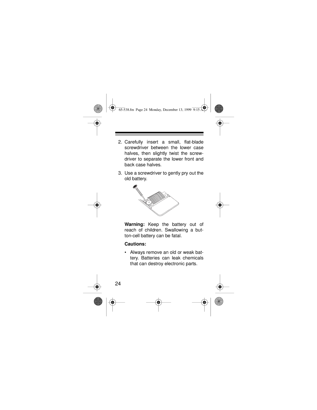 Radio Shack EC-252 owner manual Fm Page 24 Monday, December 13, 1999 