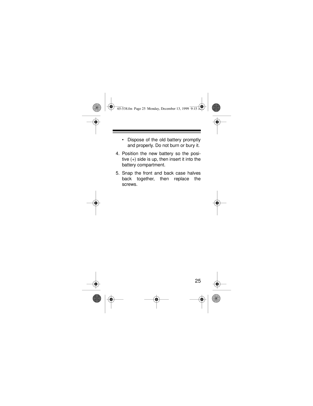 Radio Shack EC-252 owner manual Fm Page 25 Monday, December 13, 1999 