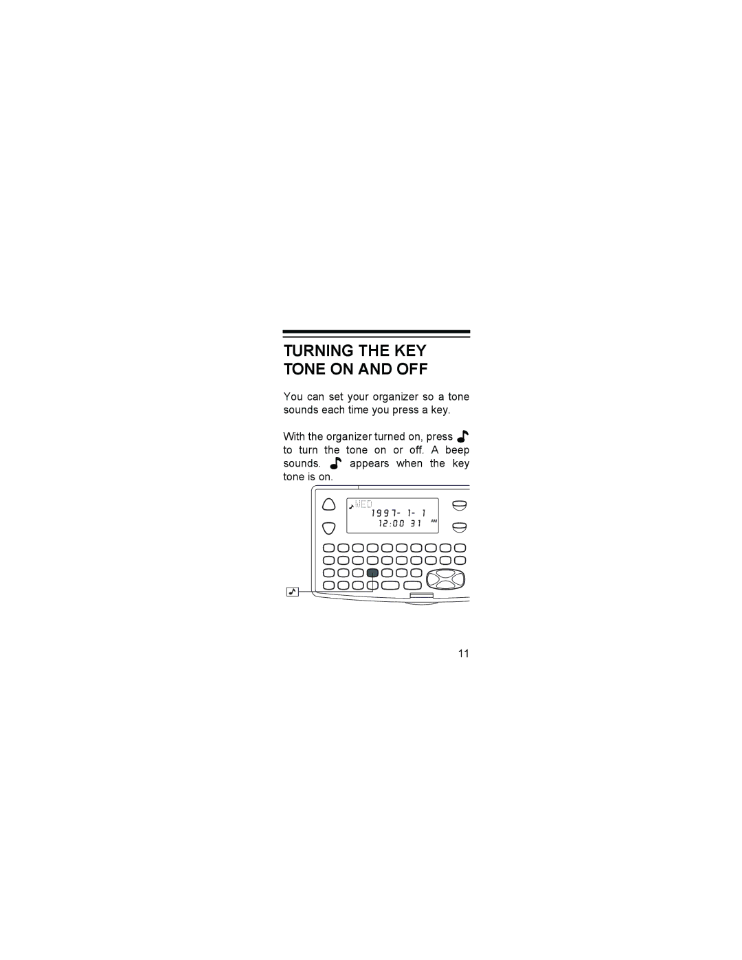 Radio Shack EC-291 owner manual Turning the KEY Tone on and OFF 