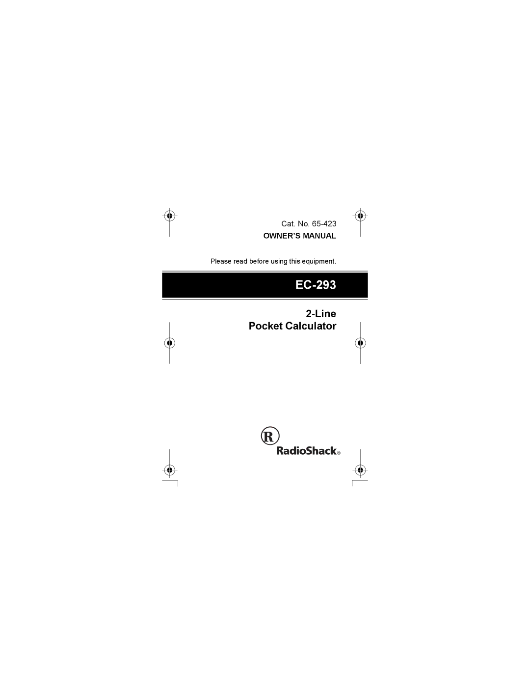 Radio Shack EC-293 manual DWïý1Rïýçèðéëê 2156ý0$18$ 