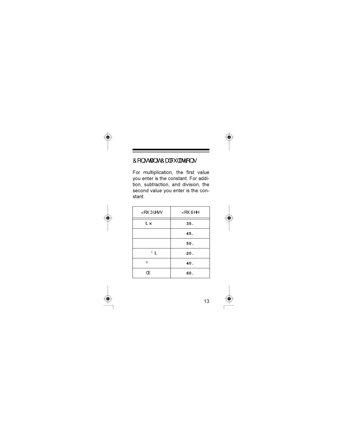 Radio Shack EC-293 manual RQVWDQWý&DOFXODWLRQV 