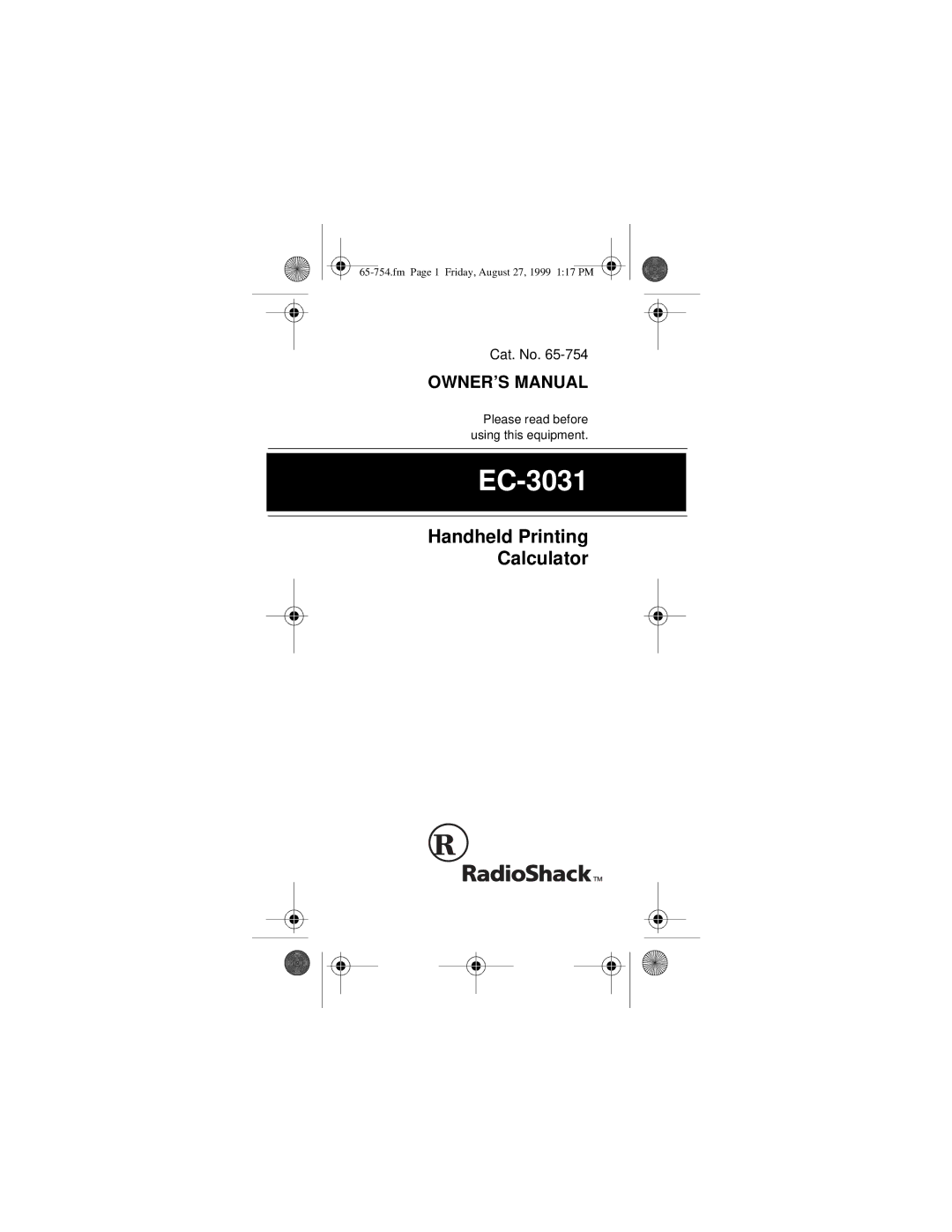 Radio Shack EC-3031 owner manual 