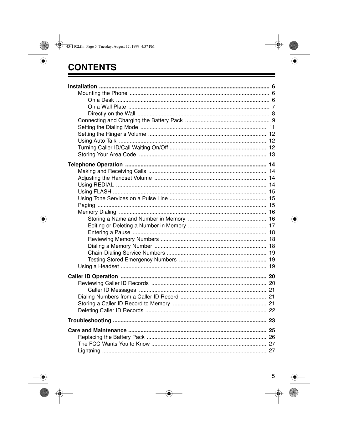 Radio Shack ET-1102 owner manual Contents 