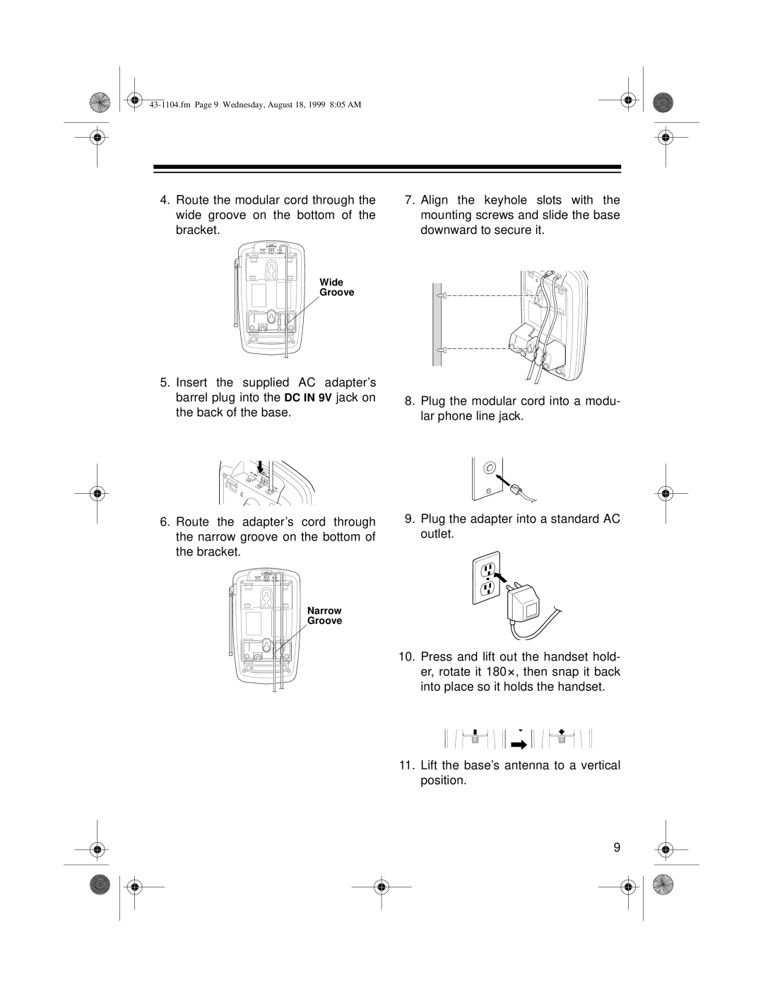 Radio Shack ET-1104 owner manual Wide Groove 