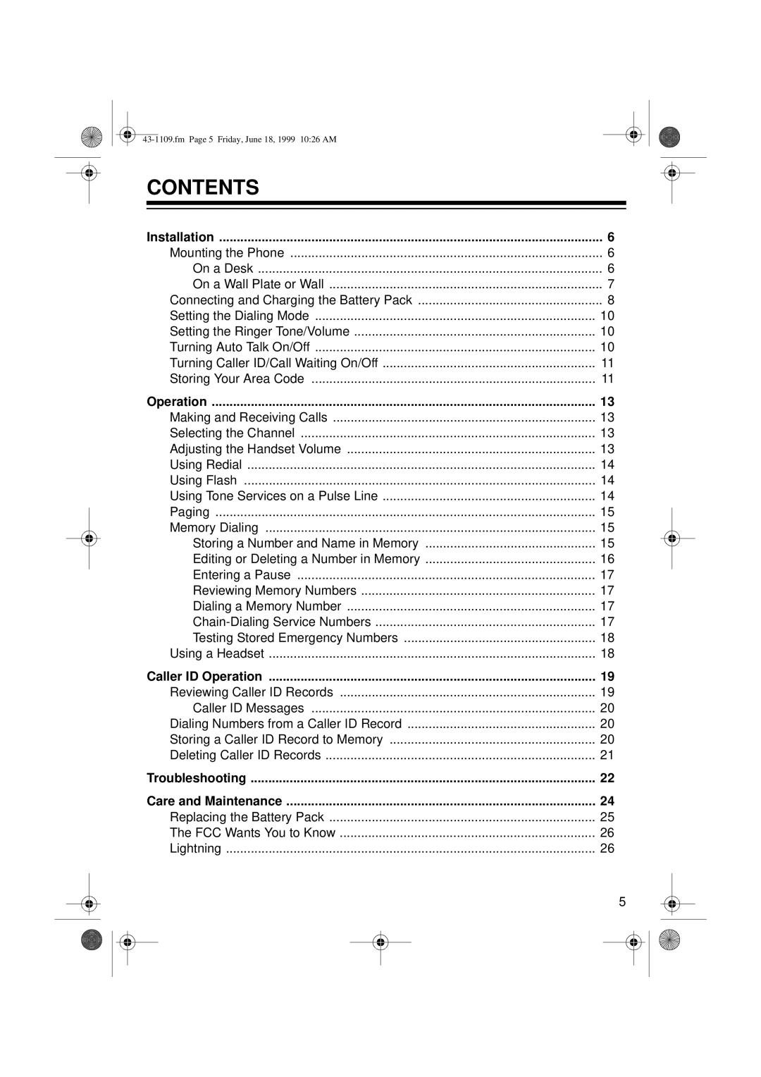 Radio Shack ET-1109 owner manual Contents 