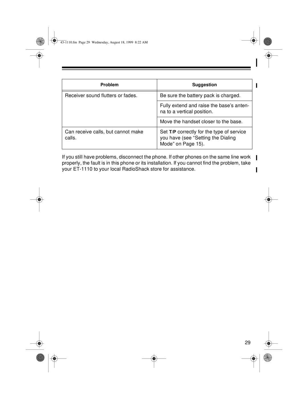 Radio Shack ET-1110 owner manual Fm Page 29 Wednesday, August 18, 1999 822 AM 