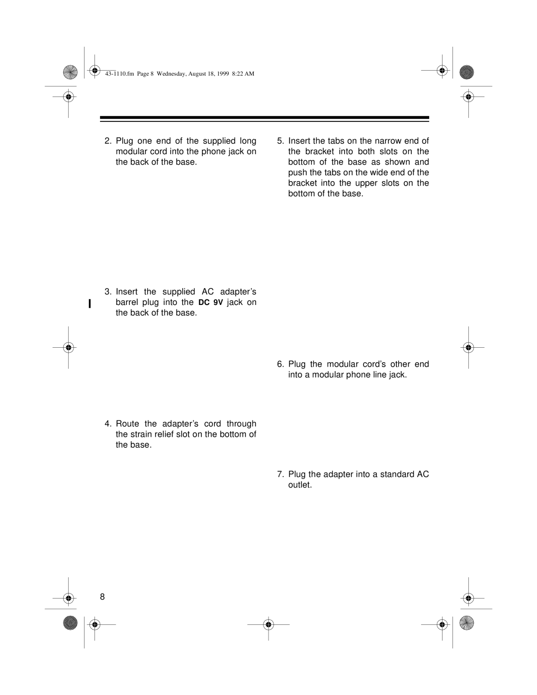 Radio Shack ET-1110 owner manual Fm Page 8 Wednesday, August 18, 1999 822 AM 