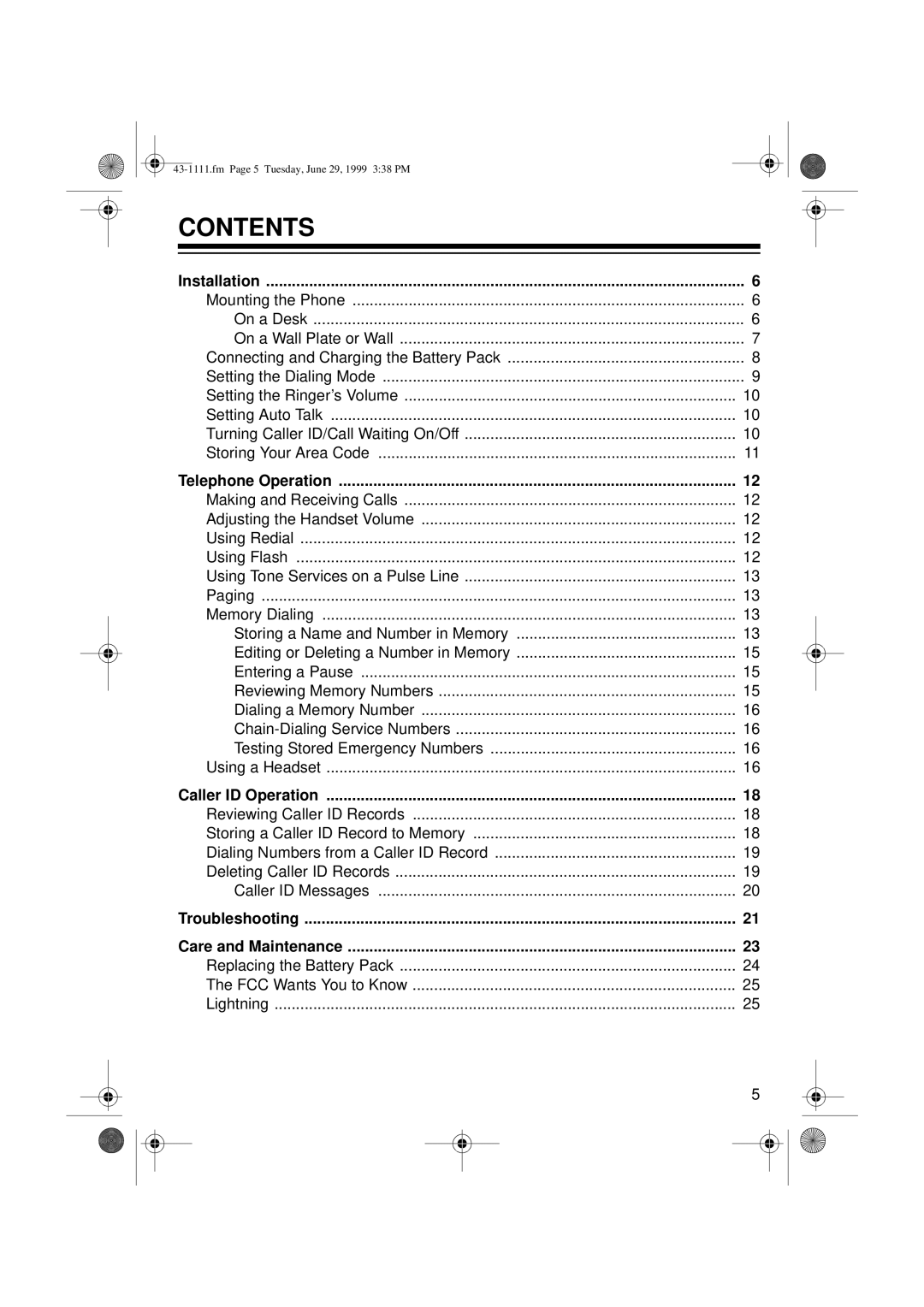 Radio Shack ET-1111 owner manual Contents 