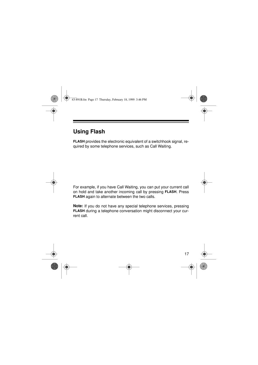 Radio Shack ET-153 owner manual Using Flash 