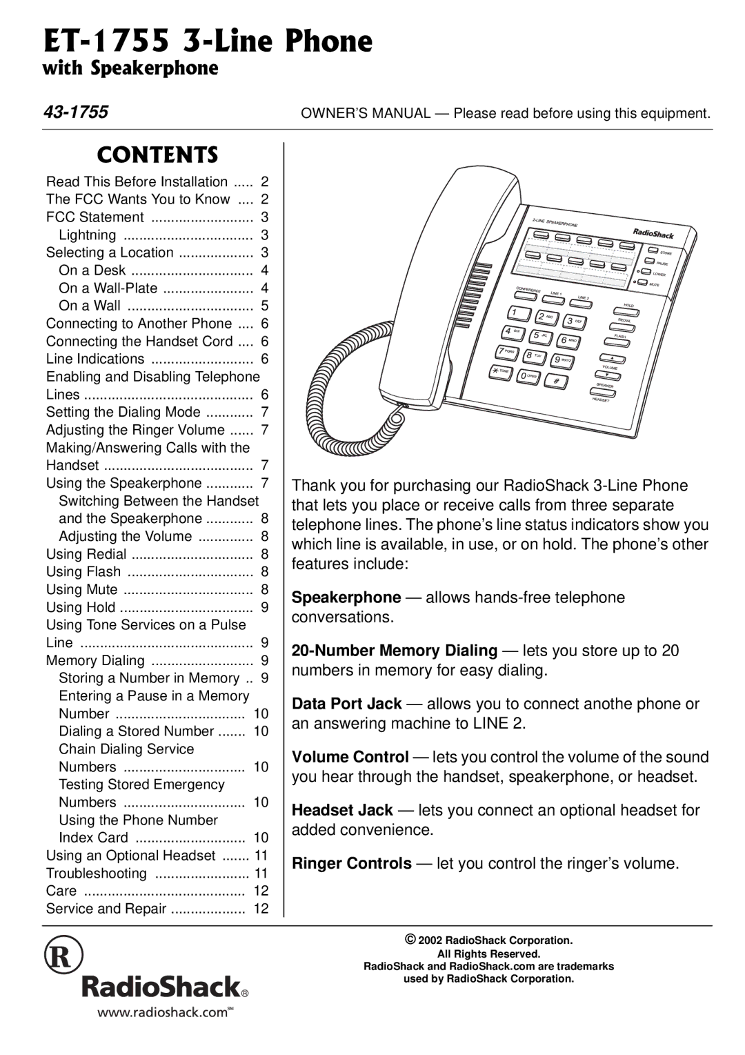 Radio Shack ET-1755 owner manual 39775/.KPG2JQPG, 106065 