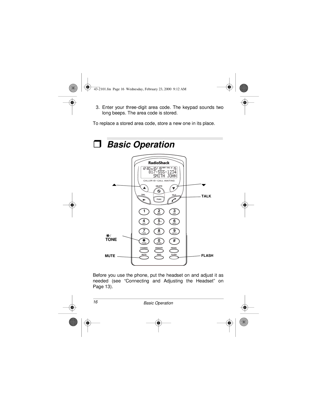 Radio Shack ET-2101 owner manual Basic Operation 