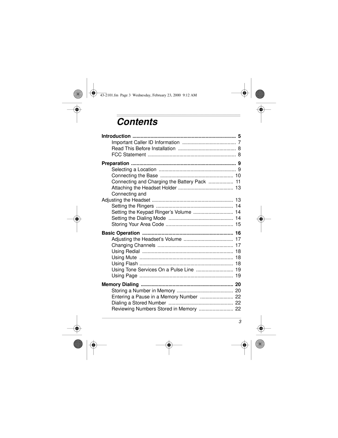 Radio Shack ET-2101 owner manual Contents 