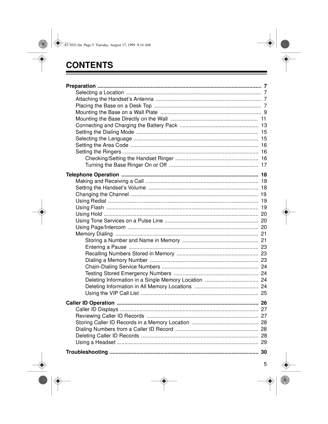 Radio Shack ET-521 owner manual Contents 