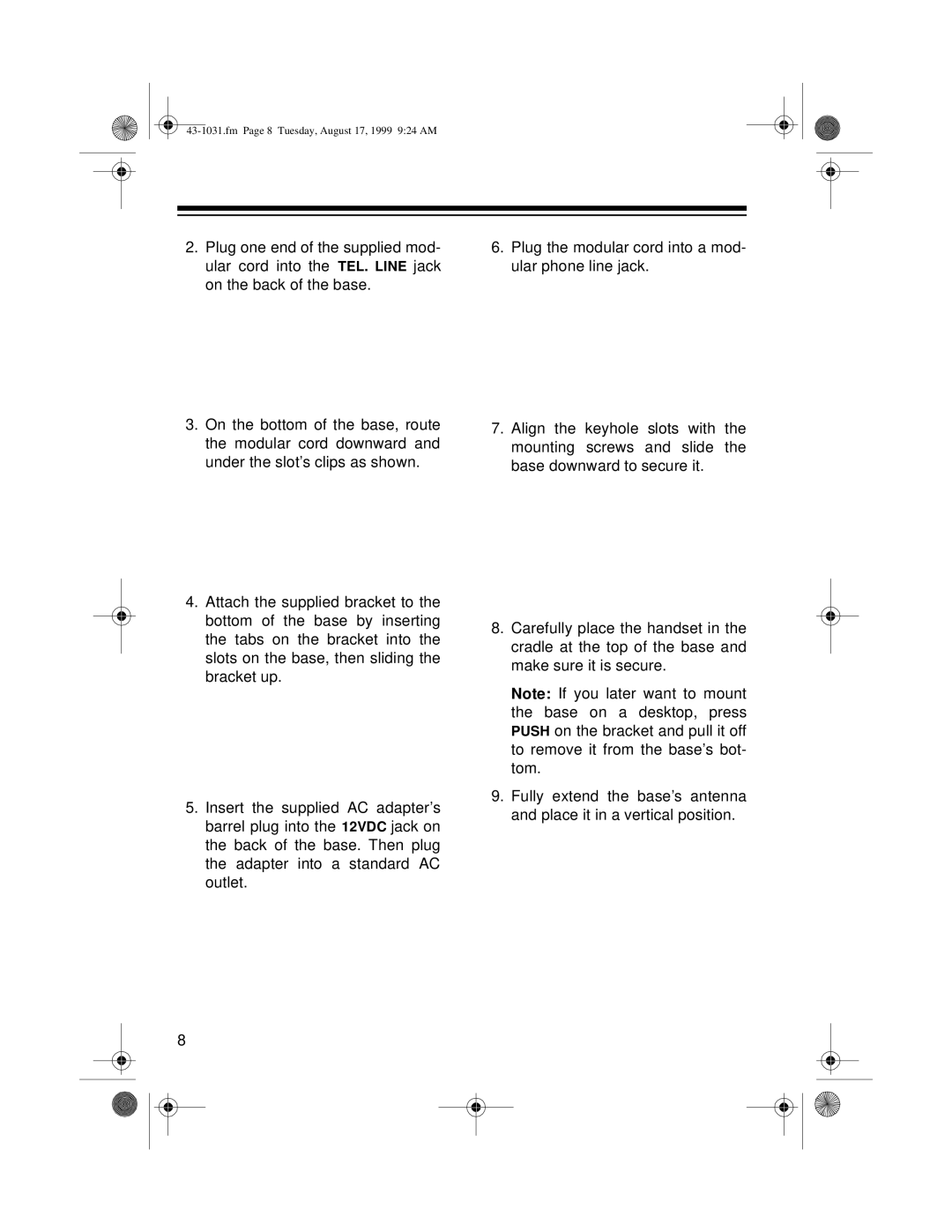 Radio Shack ET-531 owner manual Fm Page 8 Tuesday, August 17, 1999 924 AM 