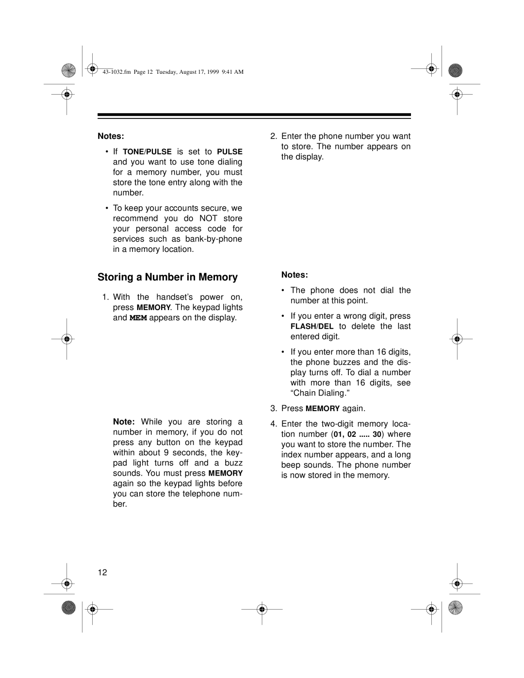 Radio Shack ET-532 owner manual Storing a Number in Memory 