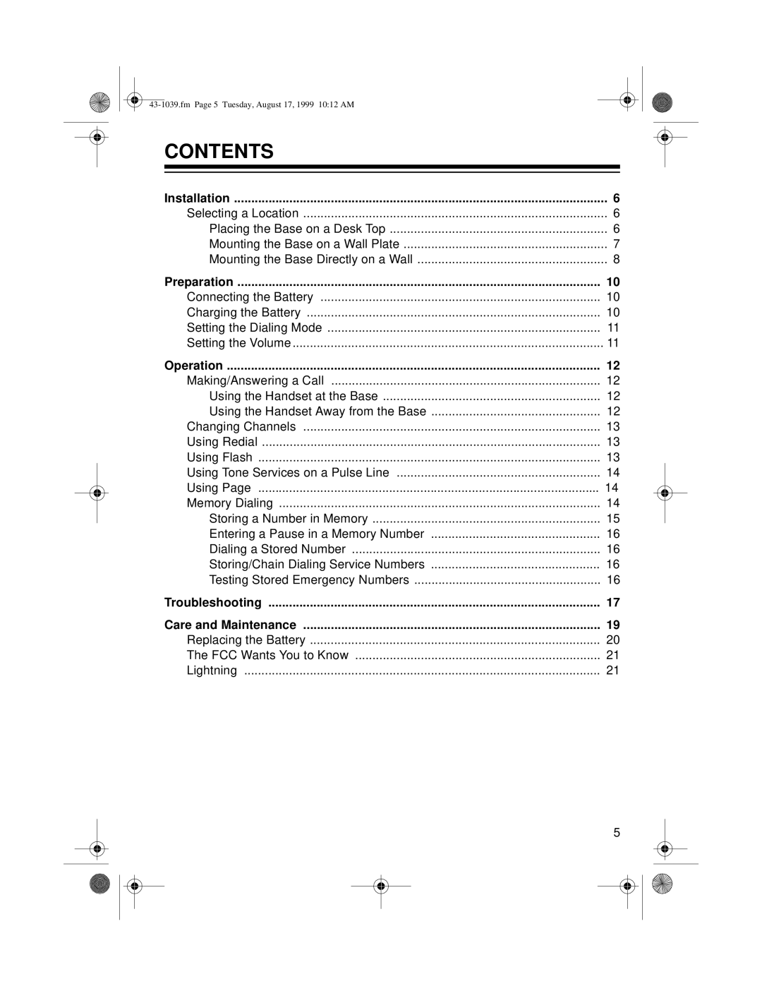 Radio Shack ET-539 owner manual Contents 