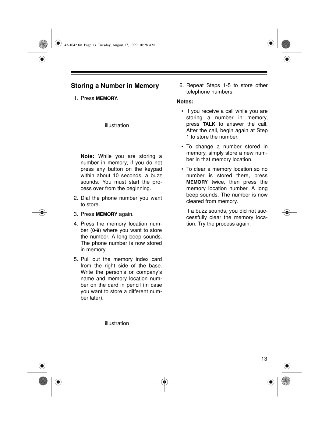 Radio Shack ET-542 owner manual Storing a Number in Memory 