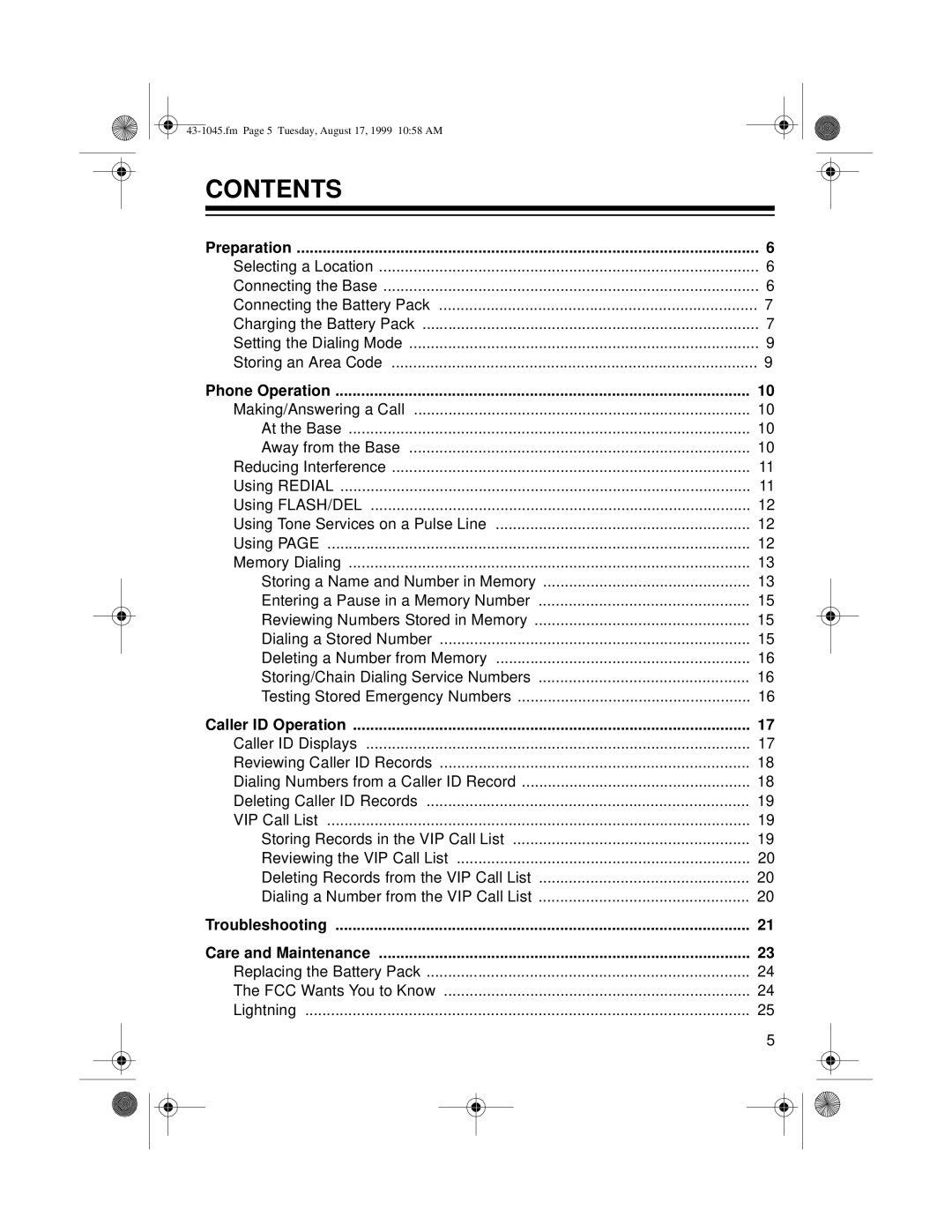 Radio Shack ET-545 owner manual Contents 