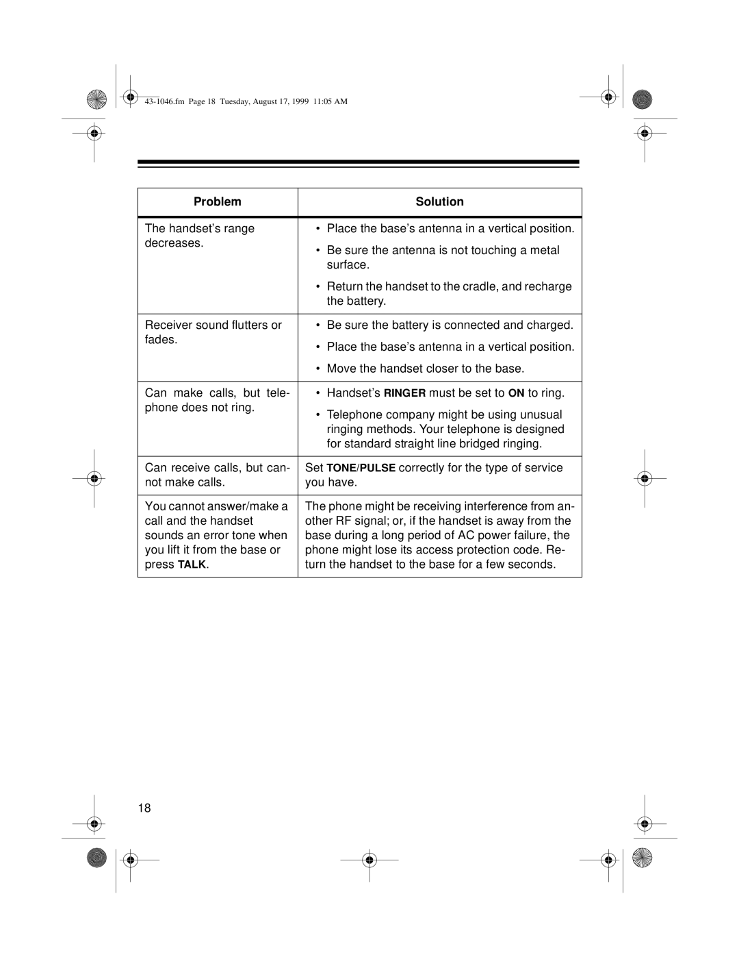 Radio Shack ET-546 owner manual Fm Page 18 Tuesday, August 17, 1999 1105 AM 