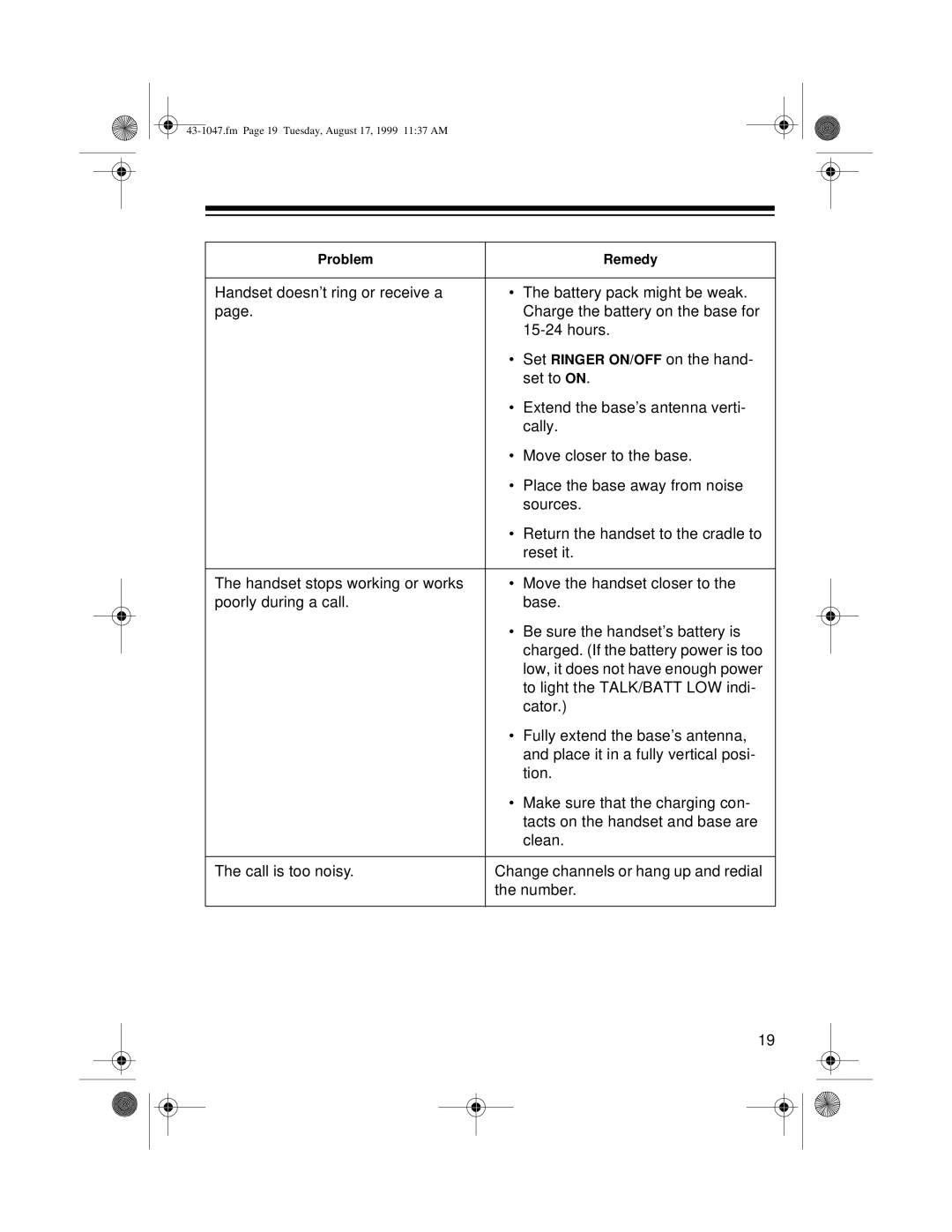 Radio Shack ET-547 owner manual Fm Page 19 Tuesday, August 17, 1999 1137 AM 