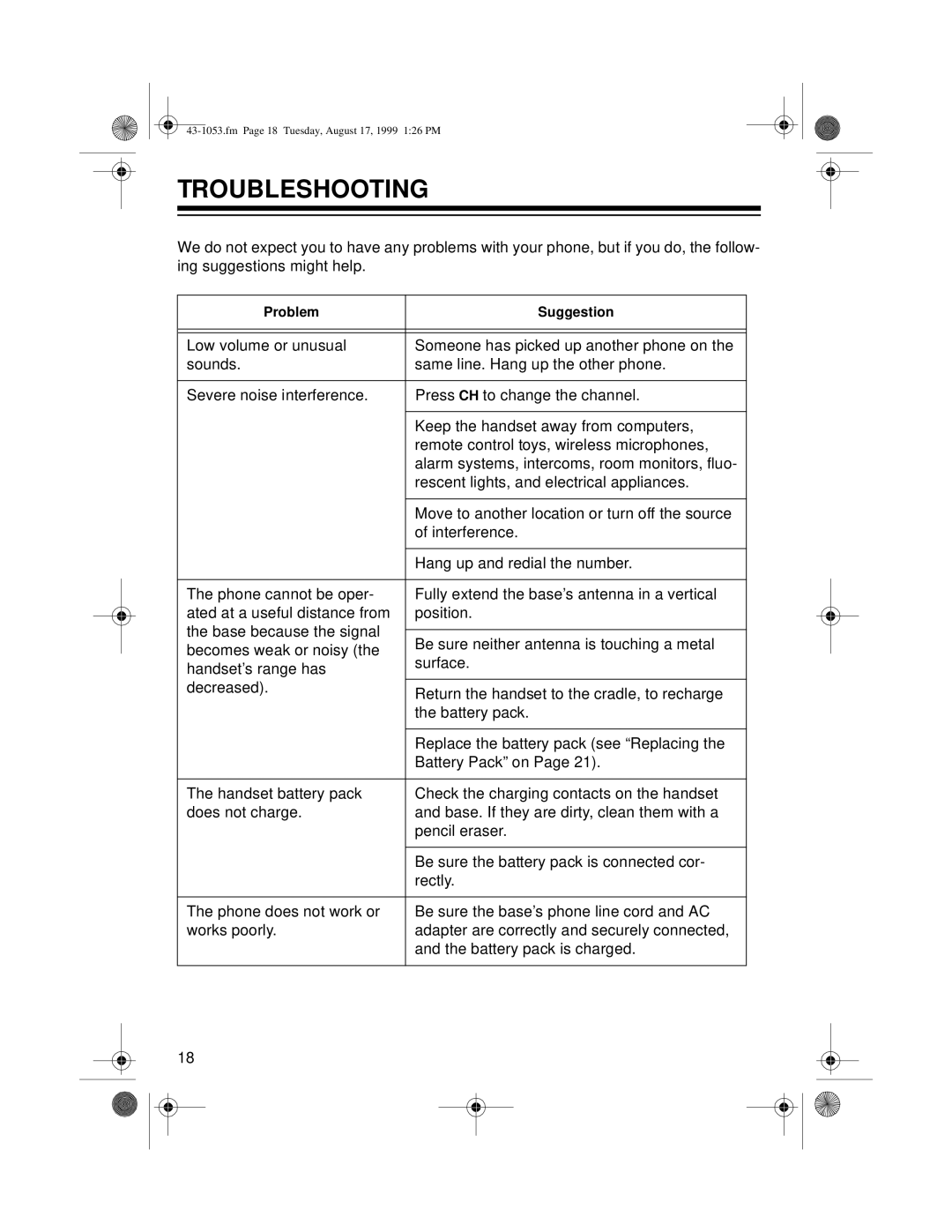 Radio Shack ET-553, ET-554 owner manual Troubleshooting 