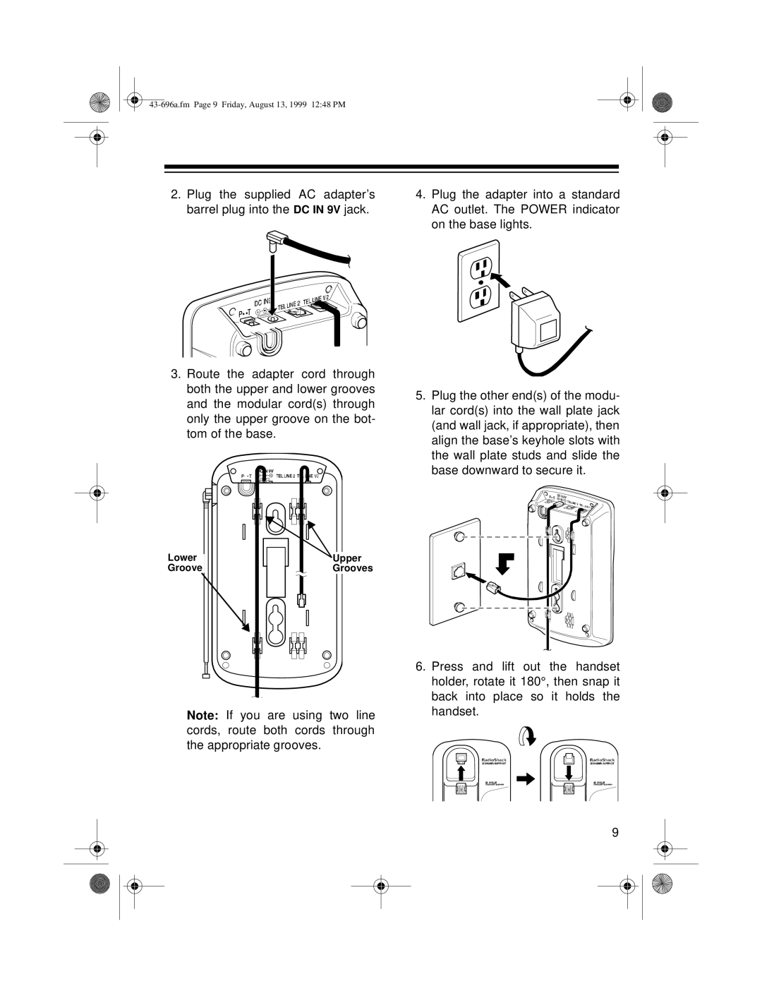 Radio Shack ET-596 owner manual Lower Upper Groove 