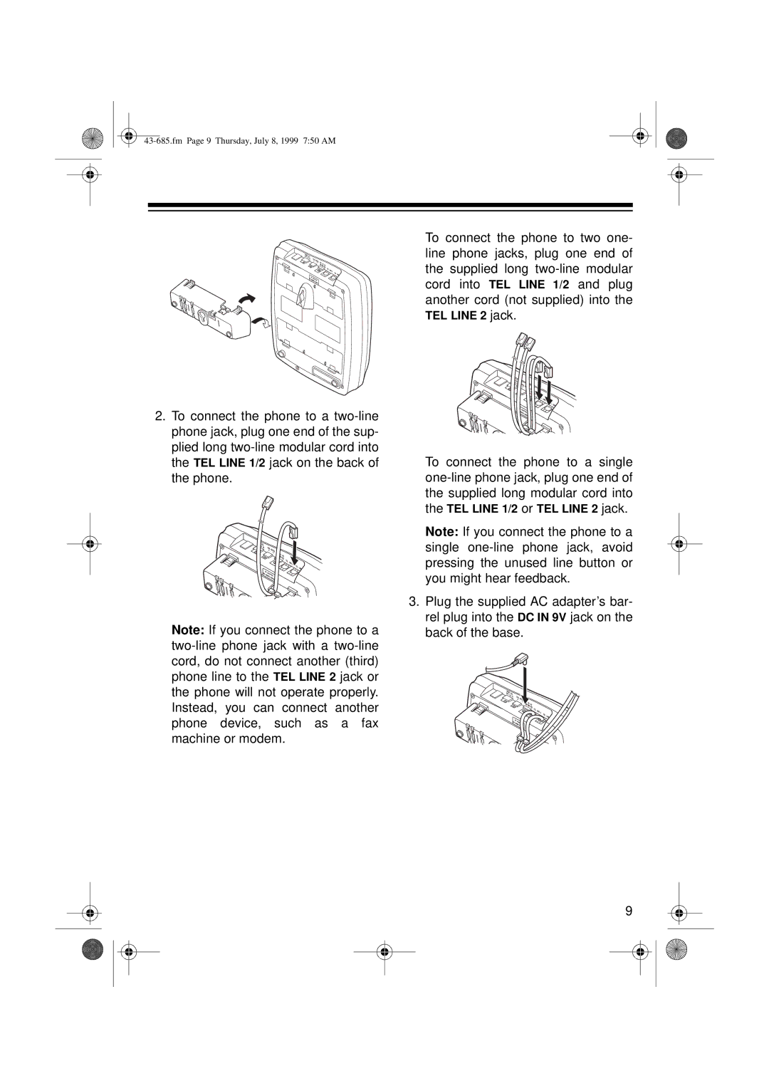 Radio Shack ET-685 owner manual Fm Page 9 Thursday, July 8, 1999 750 AM 