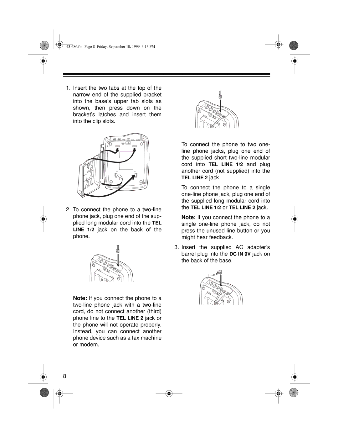 Radio Shack ET-686 owner manual Fm Page 8 Friday, September 10, 1999 313 PM 