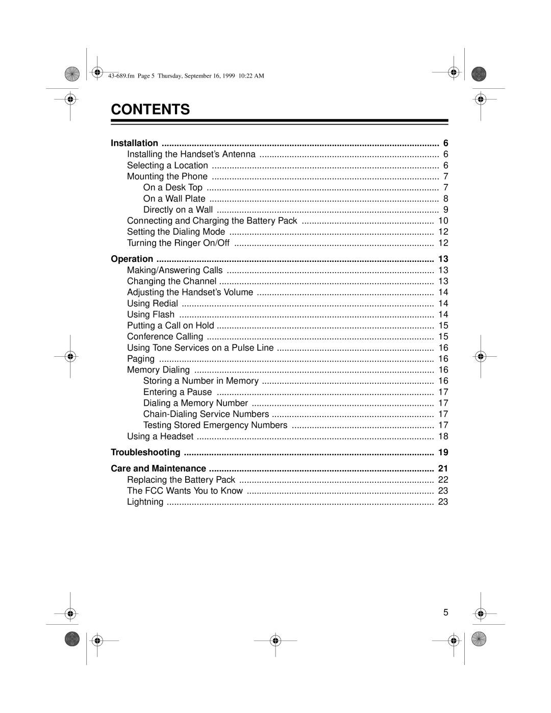 Radio Shack ET-689 owner manual Contents 