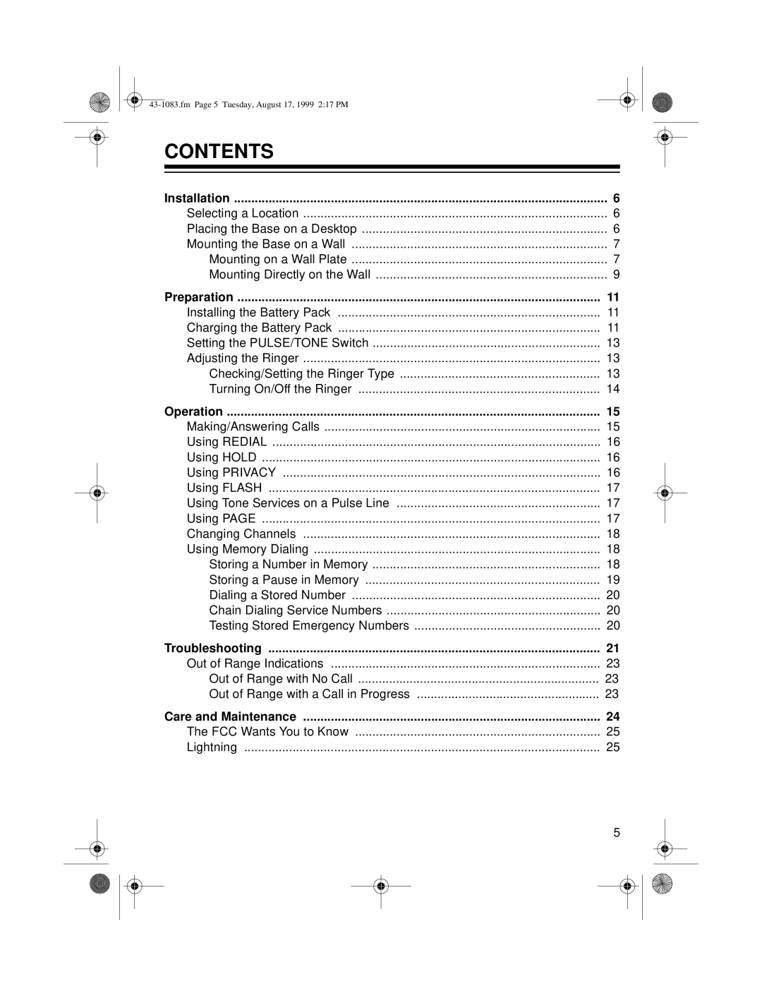 Radio Shack ET-908 owner manual Contents 