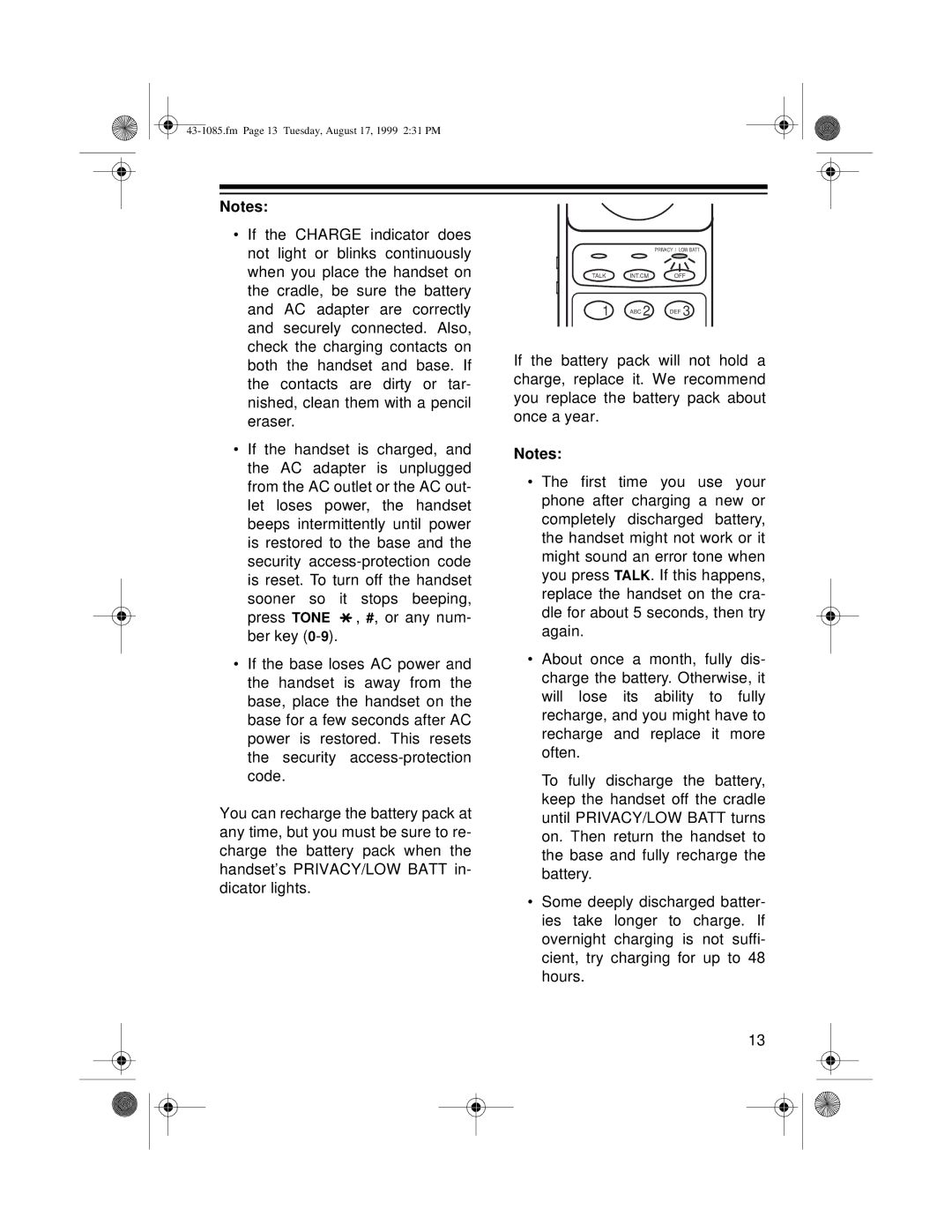 Radio Shack ET-910 owner manual Fm Page 13 Tuesday, August 17, 1999 231 PM 