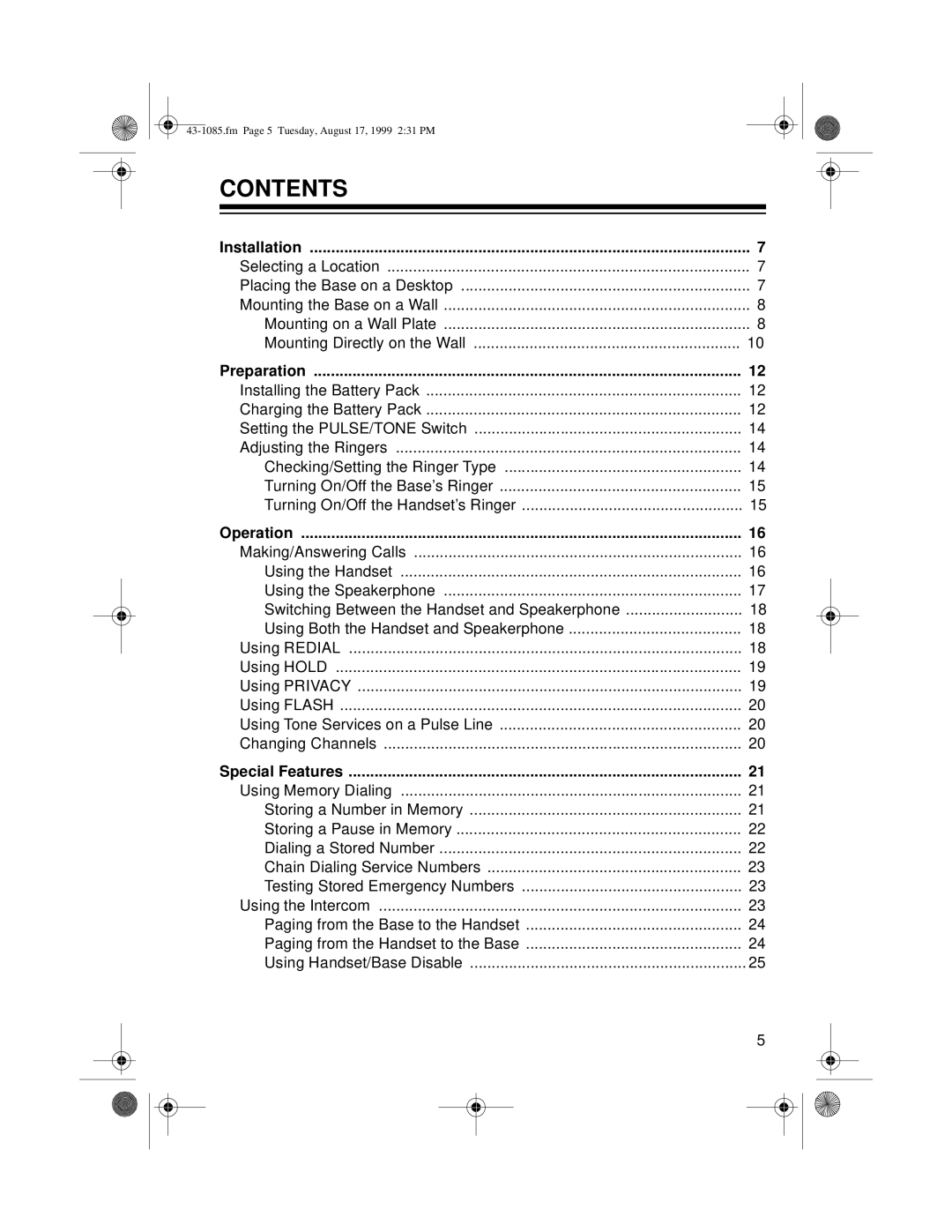 Radio Shack ET-910 owner manual Contents 