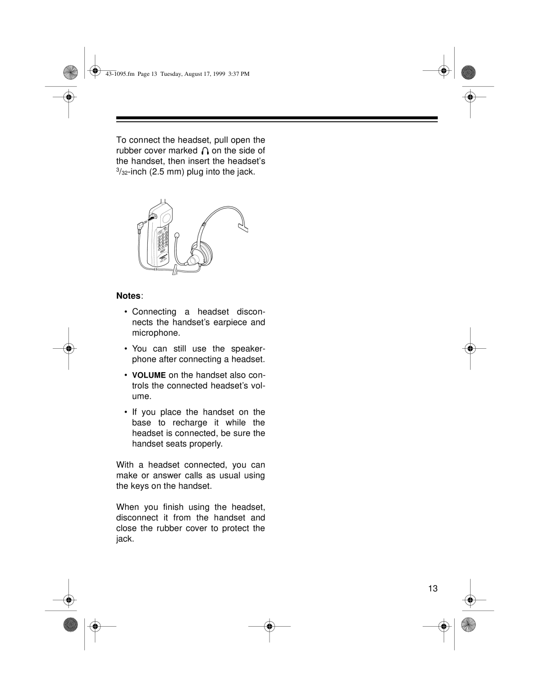 Radio Shack ET-925 owner manual Fm Page 13 Tuesday, August 17, 1999 337 PM 