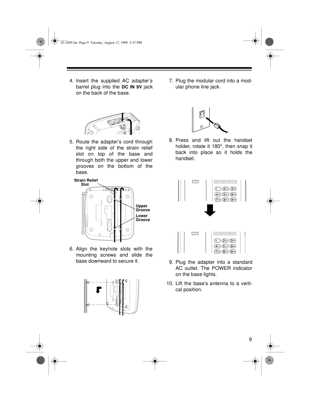 Radio Shack ET-925 owner manual Fm Page 9 Tuesday, August 17, 1999 337 PM 