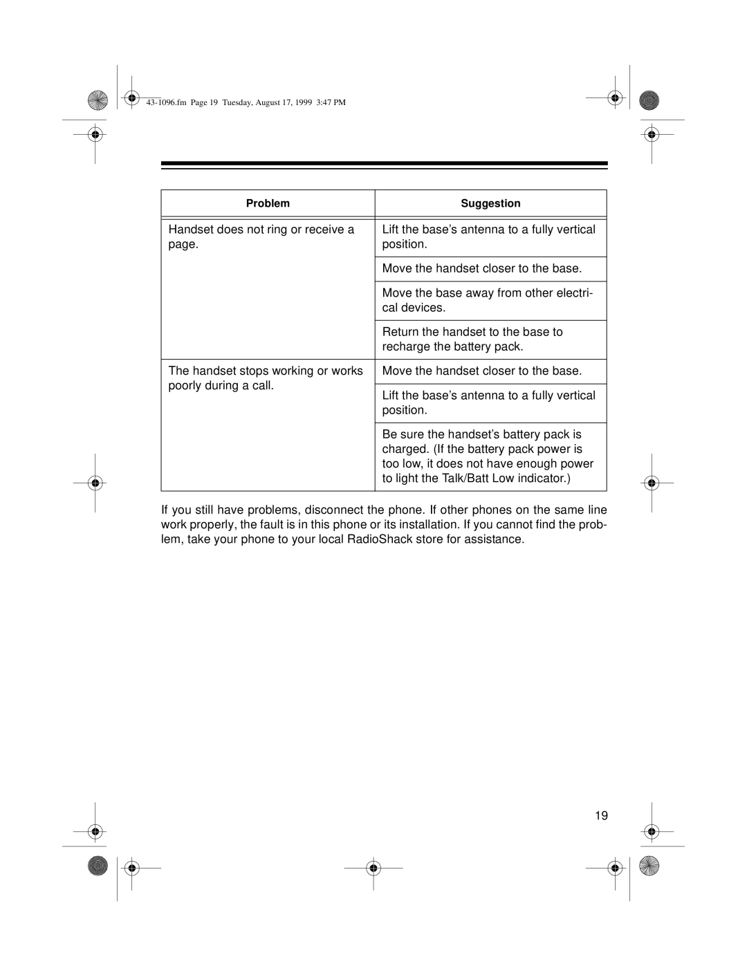 Radio Shack ET-926 owner manual Fm Page 19 Tuesday, August 17, 1999 347 PM 