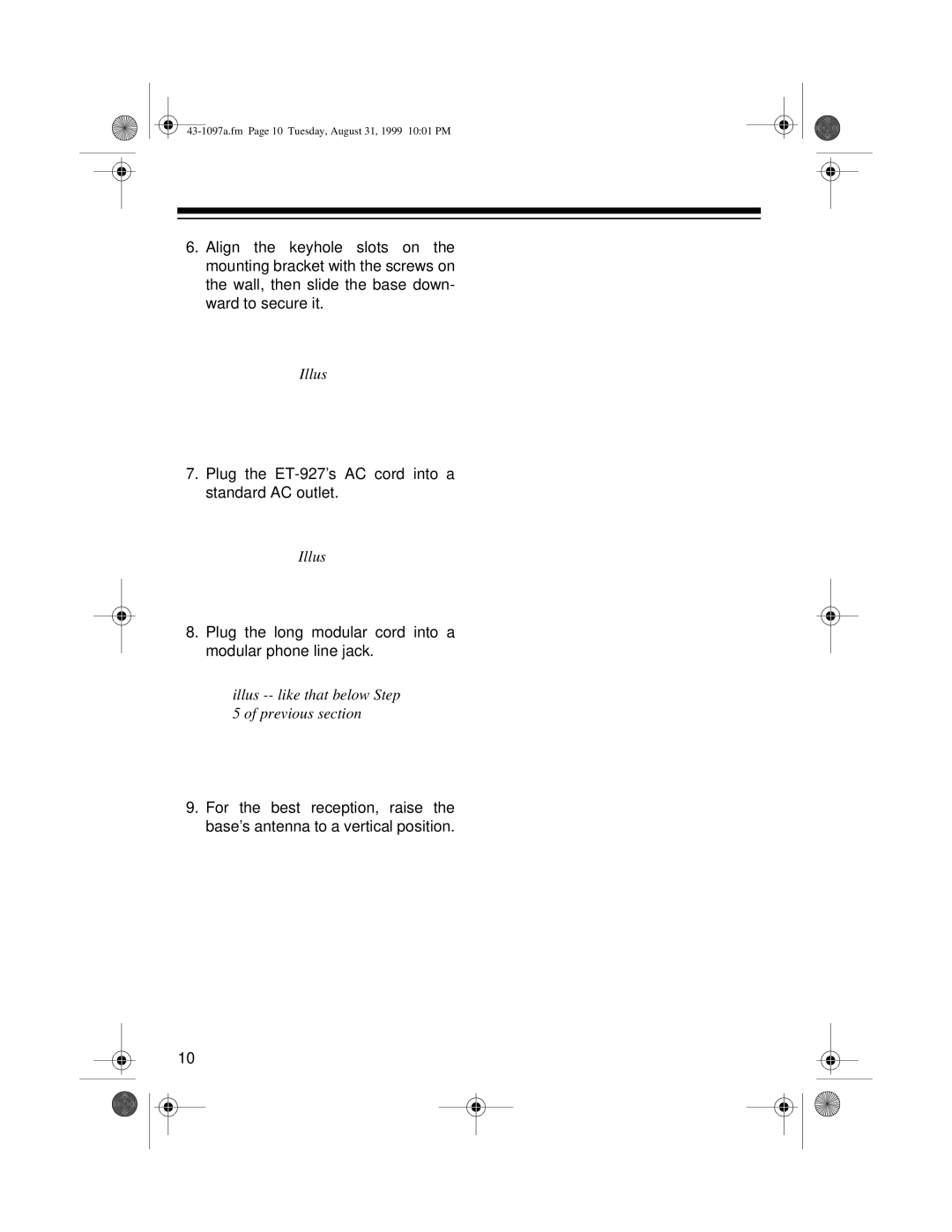 Radio Shack owner manual Plug the ET-927’s AC cord into a standard AC outlet 