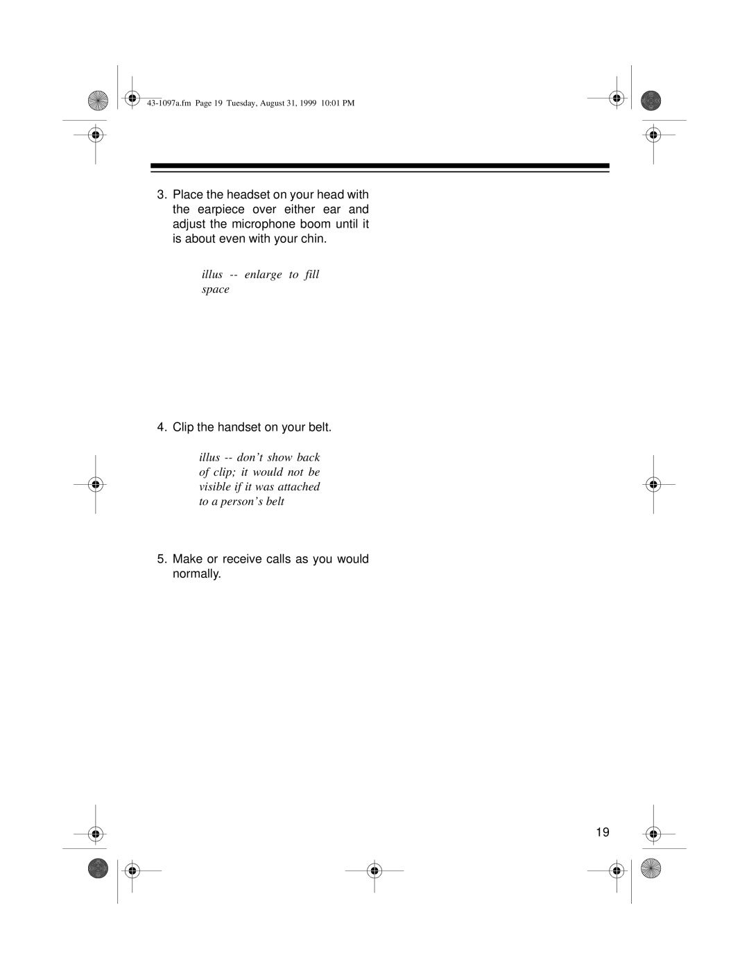 Radio Shack ET-927 owner manual Make or receive calls as you would normally 