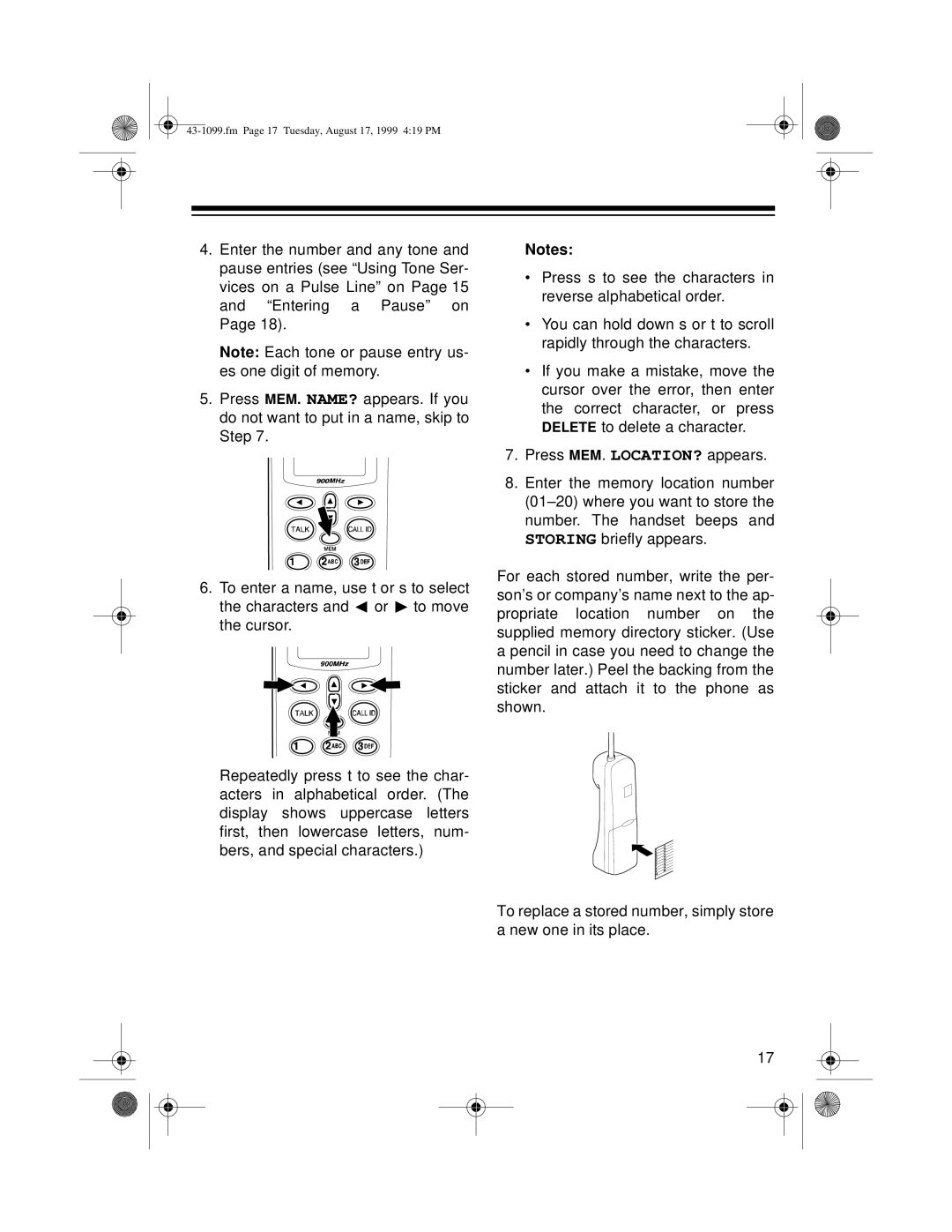 Radio Shack ET-929 owner manual Fm Page 17 Tuesday, August 17, 1999 419 PM 