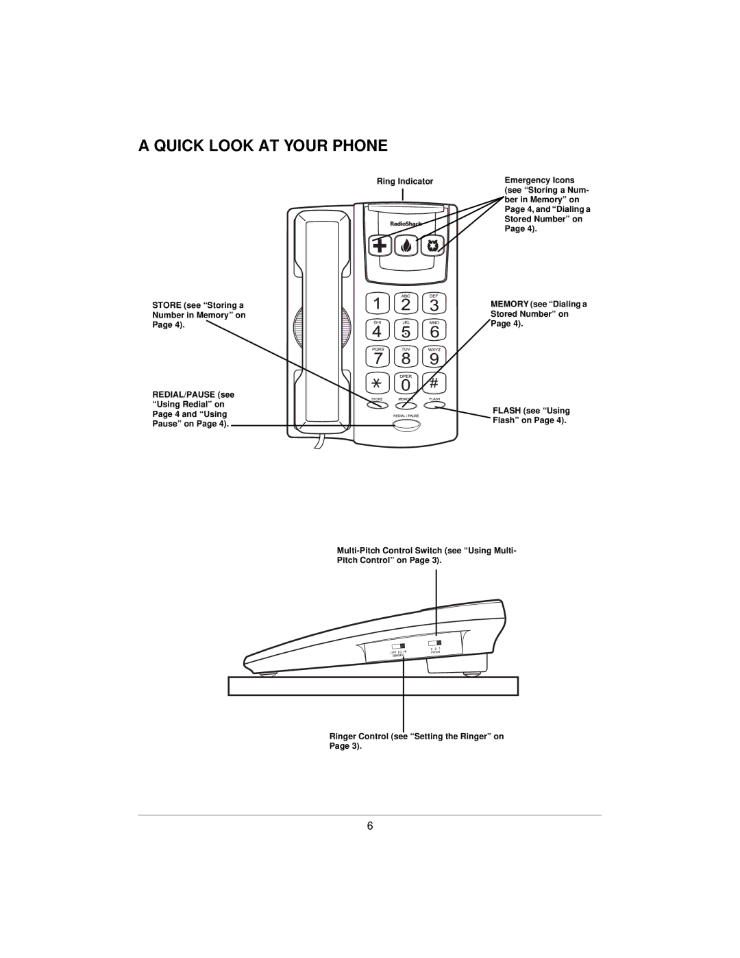 Radio Shack ET3228, 02A01, 43-3228 owner manual Quick Look AT Your Phone 