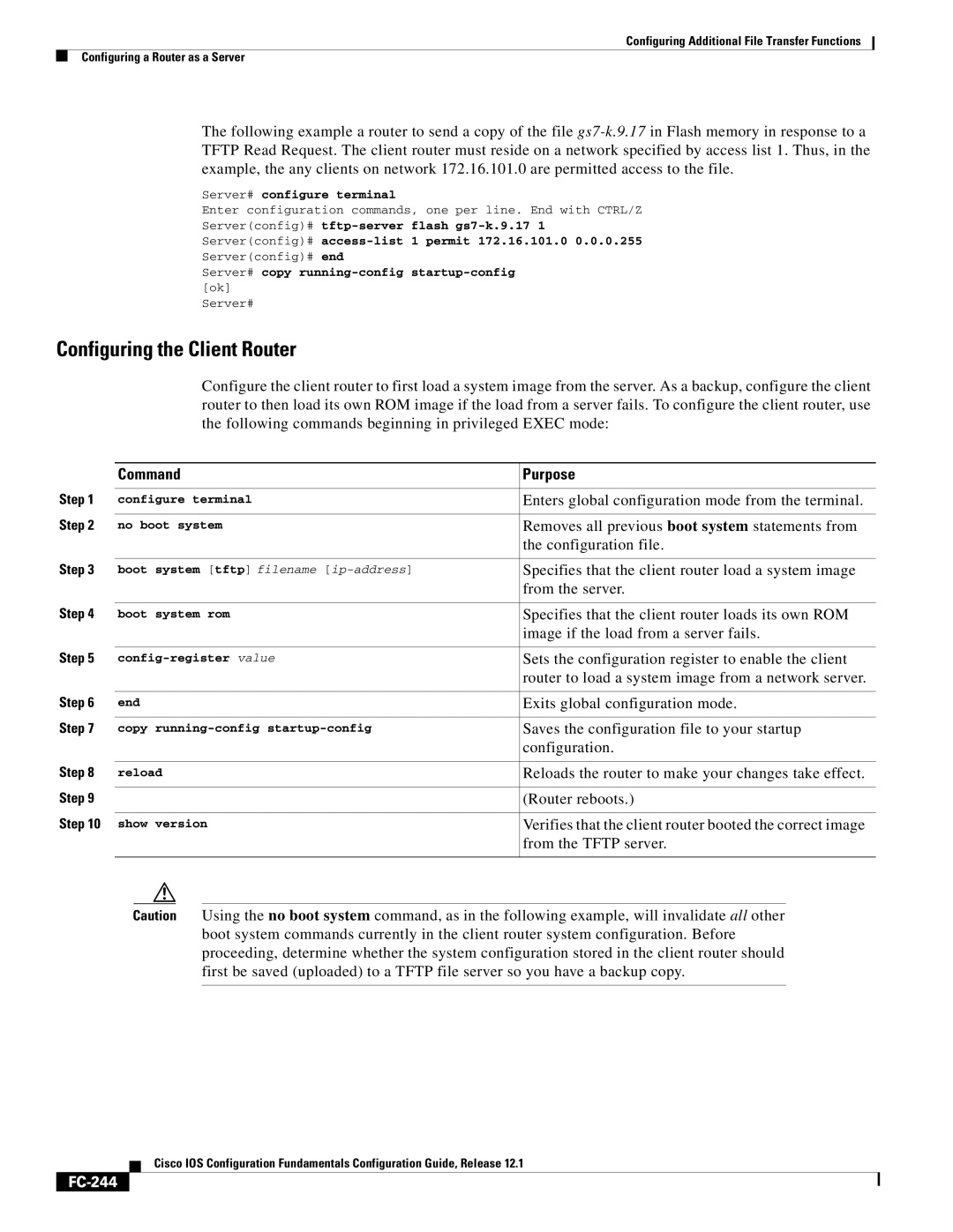 Radio Shack FC-241 manual Configuring the Client Router, FC-244 