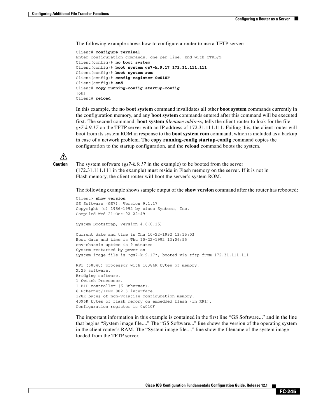 Radio Shack FC-241 manual FC-245, Client show version 