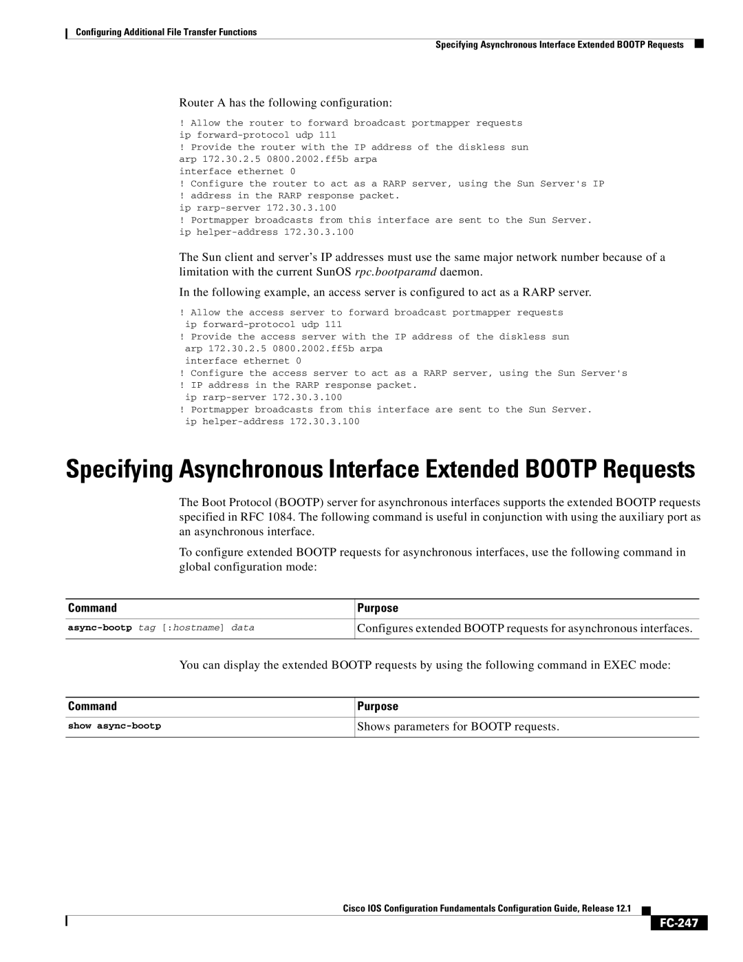 Radio Shack FC-241 manual Router a has the following configuration, FC-247 