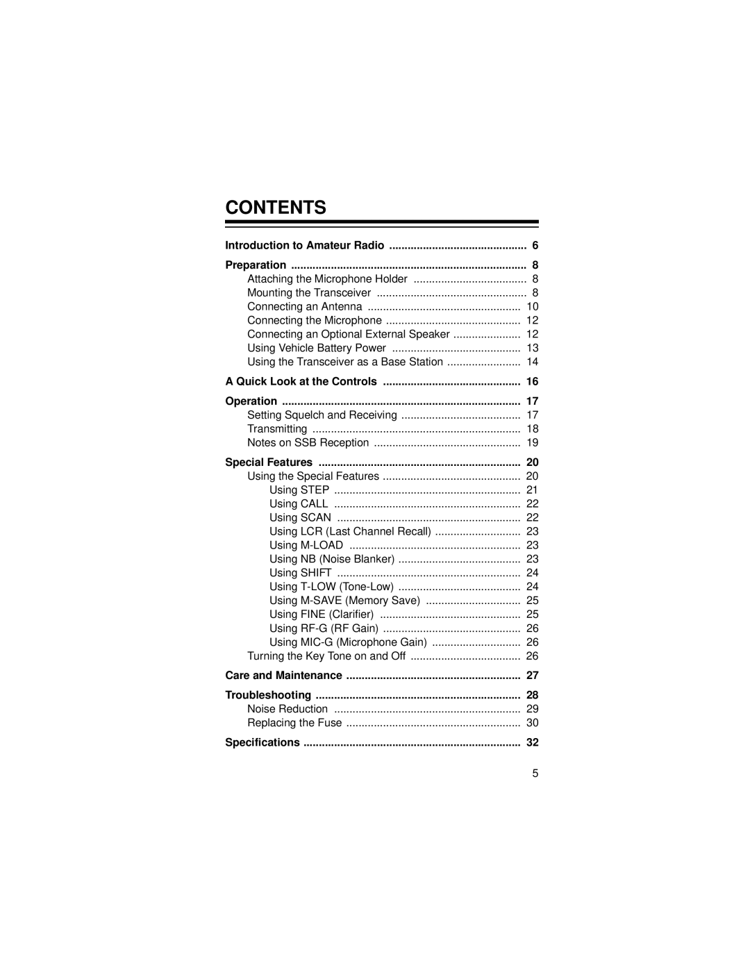 Radio Shack HTX-10 owner manual Contents 