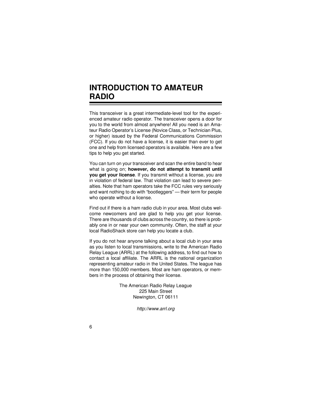 Radio Shack HTX-10 owner manual Introduction to Amateur Radio 