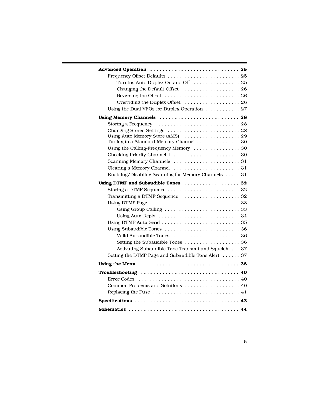 Radio Shack HTX-242 Advanced Operation, Using Memory Channels, Using Dtmf and Subaudible Tones, Specifications Schematics 