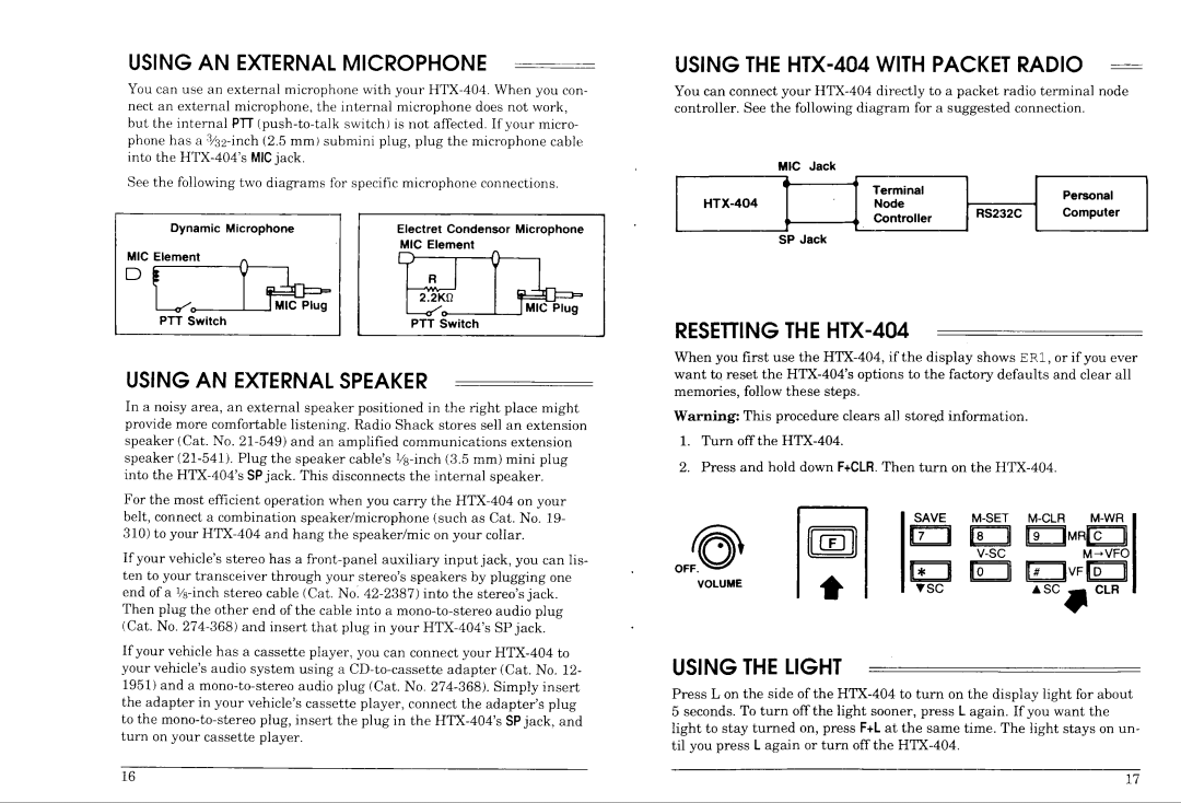 Radio Shack HTX-404 manual 